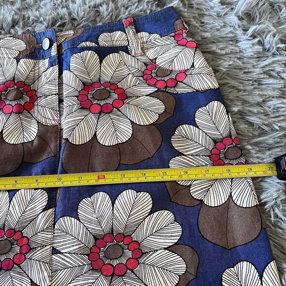 Boden Floral Womens Mini Skirt Size 8R Bohemain Flower Retro Colorful Stretch - Picture 11 of 12